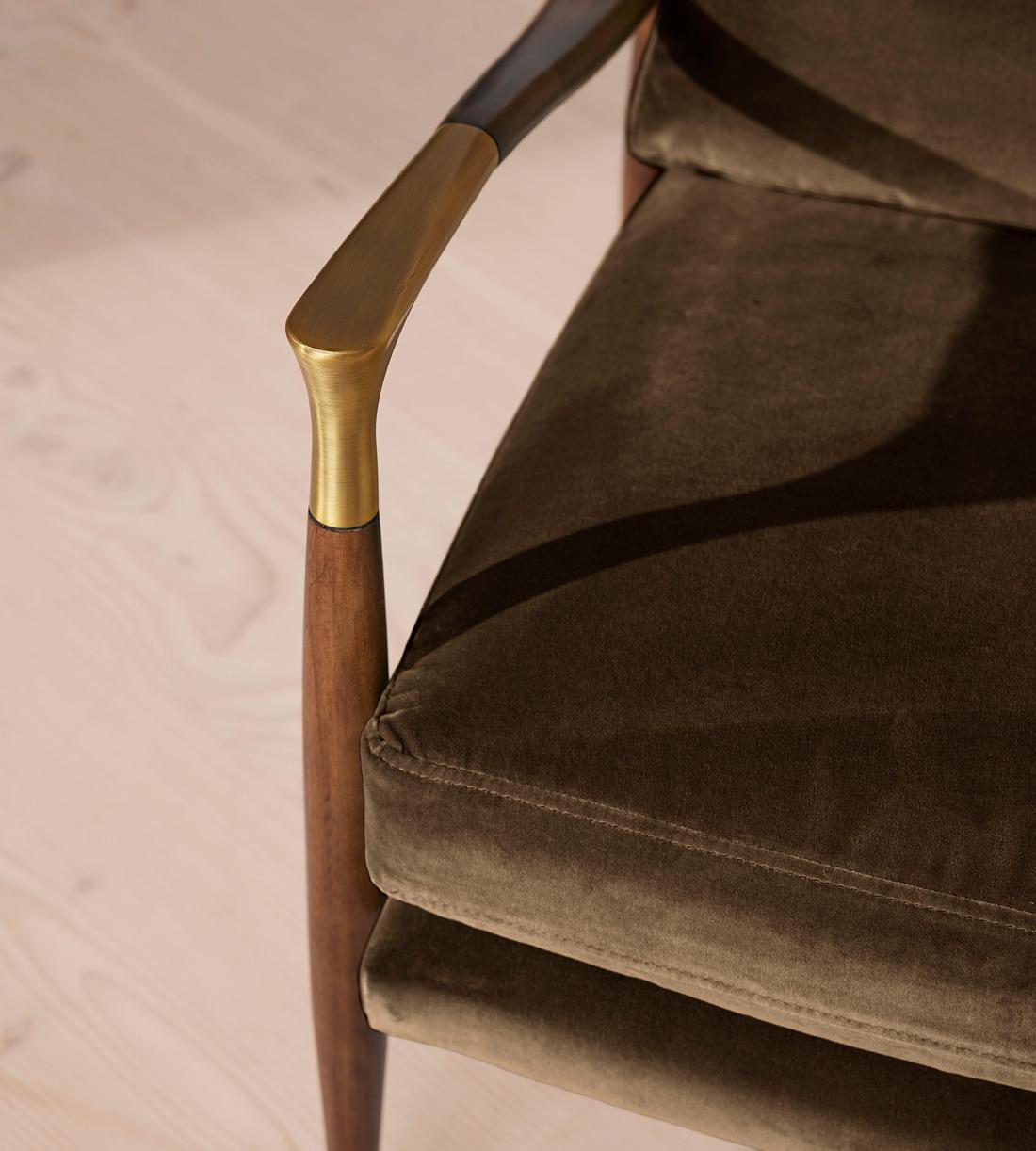 Theodore Armchair - Velvet - Chocolate Brown - US - Images - Image 5