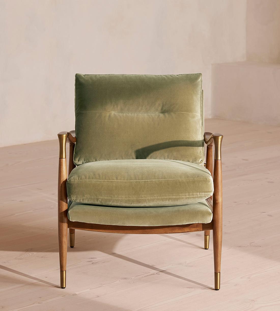Theodore Oak Armchair - Velvet Lichen - Listing - Image 2