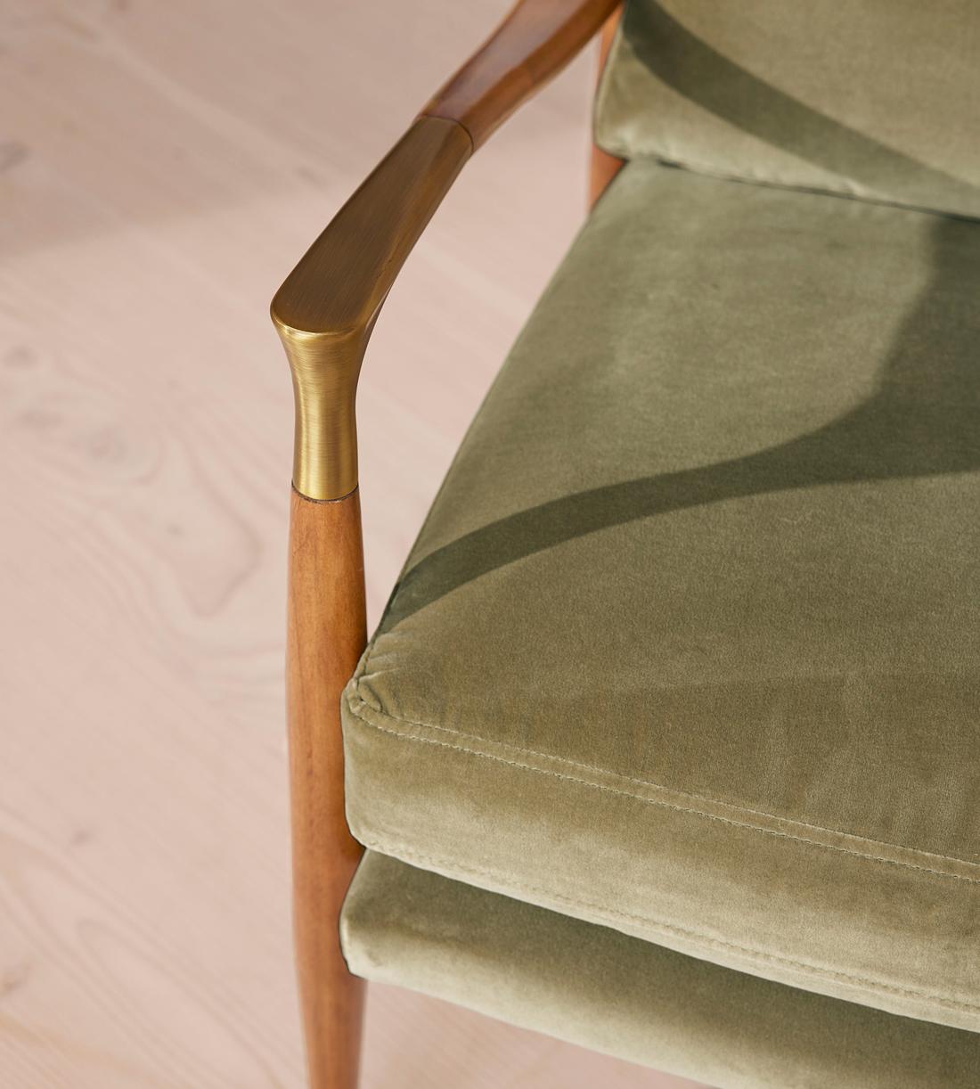 Theodore Oak Armchair - Velvet Lichen - Images - Image 5