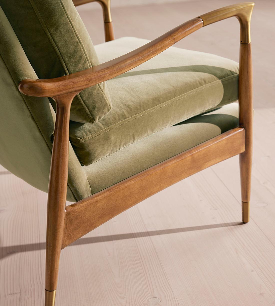Theodore Oak Armchair - Velvet Lichen - Images - Image 6