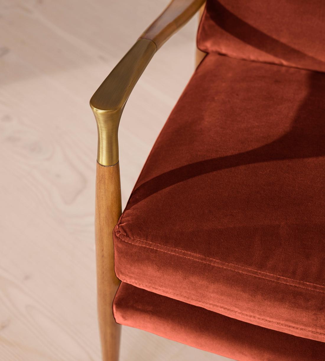 Theodore Oak Armchair - Velvet Rust - Images - Image 5