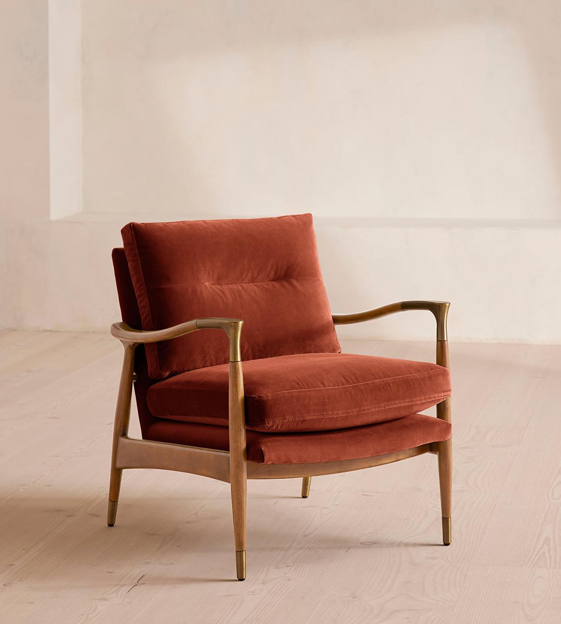 Theodore Armchair - Velvet - Rust - Listing - Image 2