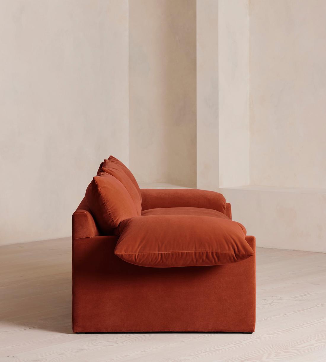 Wyatt Three Seater Sofa - Velvet - Rust - Images - Image 4