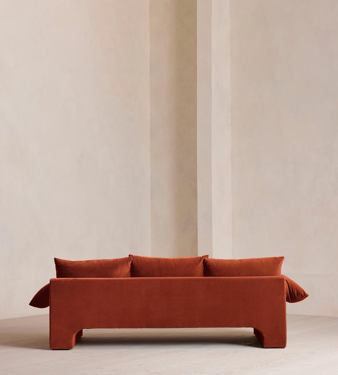 Wyatt Three Seater Sofa - Velvet - Rust - Images - Image 5