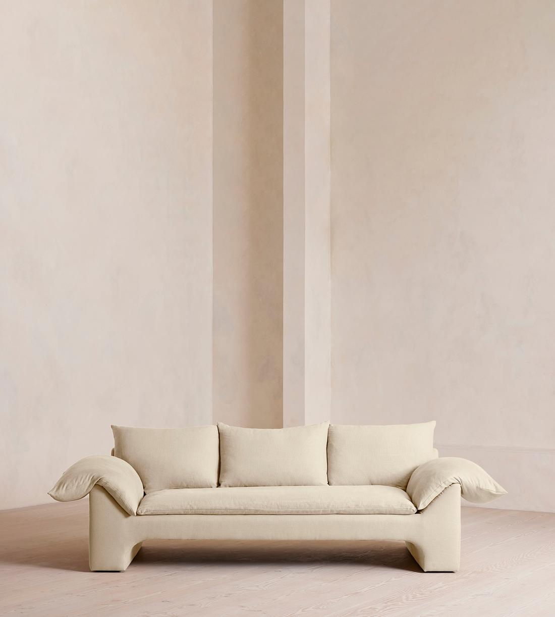 Wyatt Three Seater Sofa - Linen - Bisque - Listing - Image 1