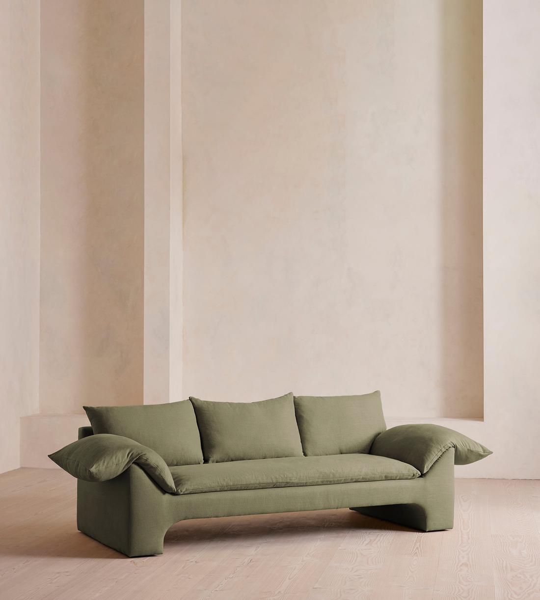 Wyatt Three Seater Sofa - Linen - Sage - US - Listing - Image 2