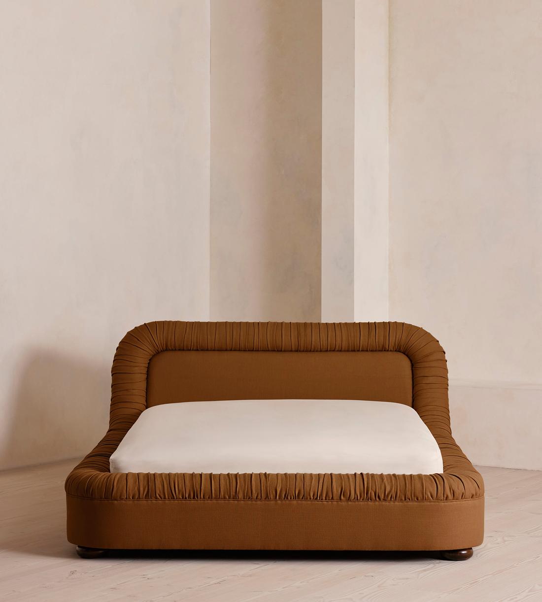 Vara Bed - King - Linen - Terracotta - UK - Listing - Image 2