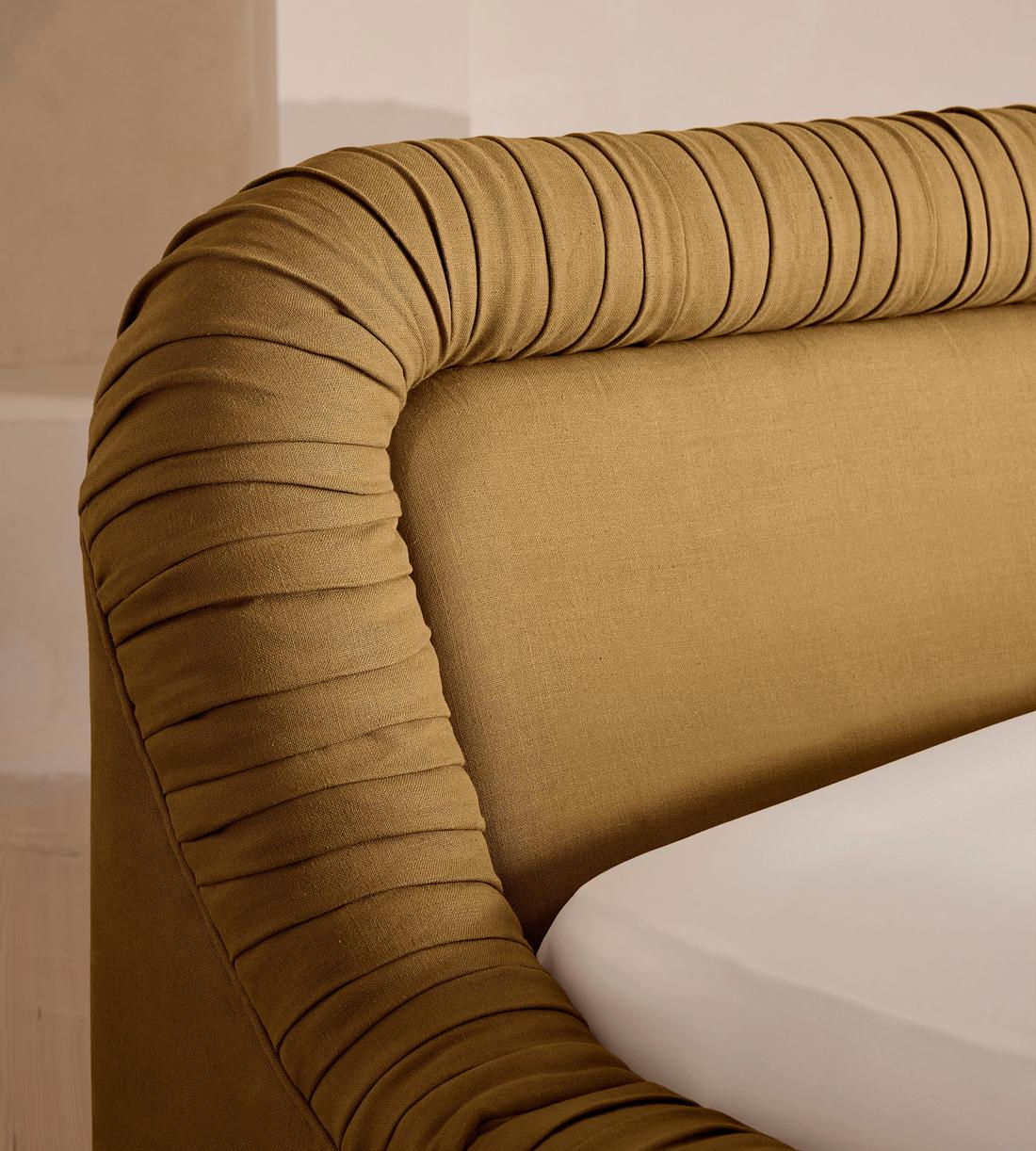 Vara Bed - Queen - Linen - Ochre - US - Images - Image 3
