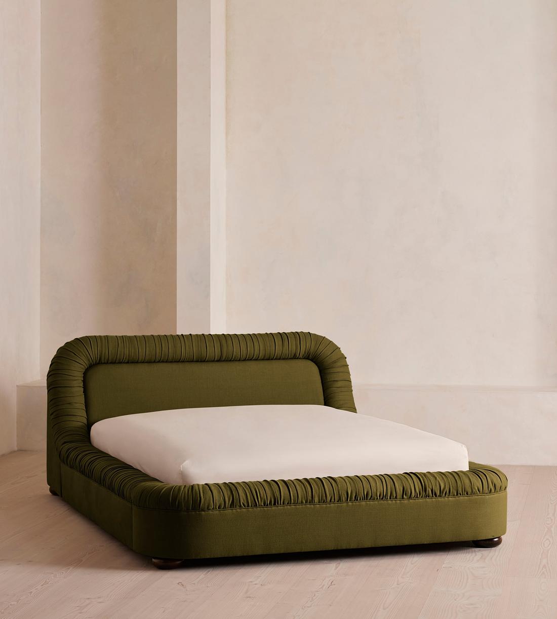 Vara Bed - King - Linen - Olive - Listing - Image 1
