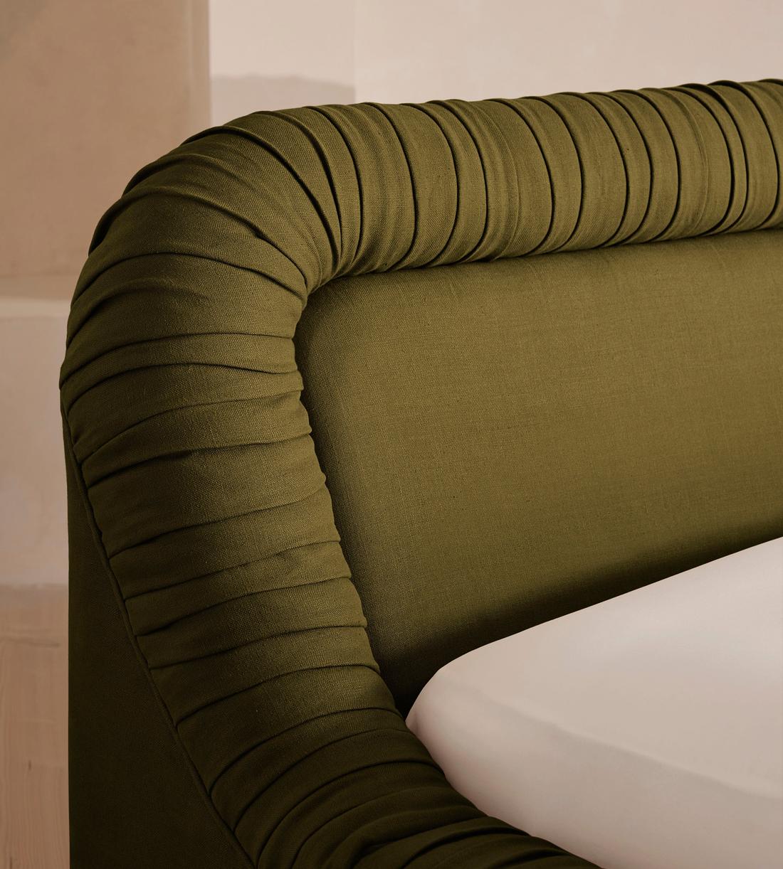 Vara Bed - King - Linen - Olive - Images - Image 3
