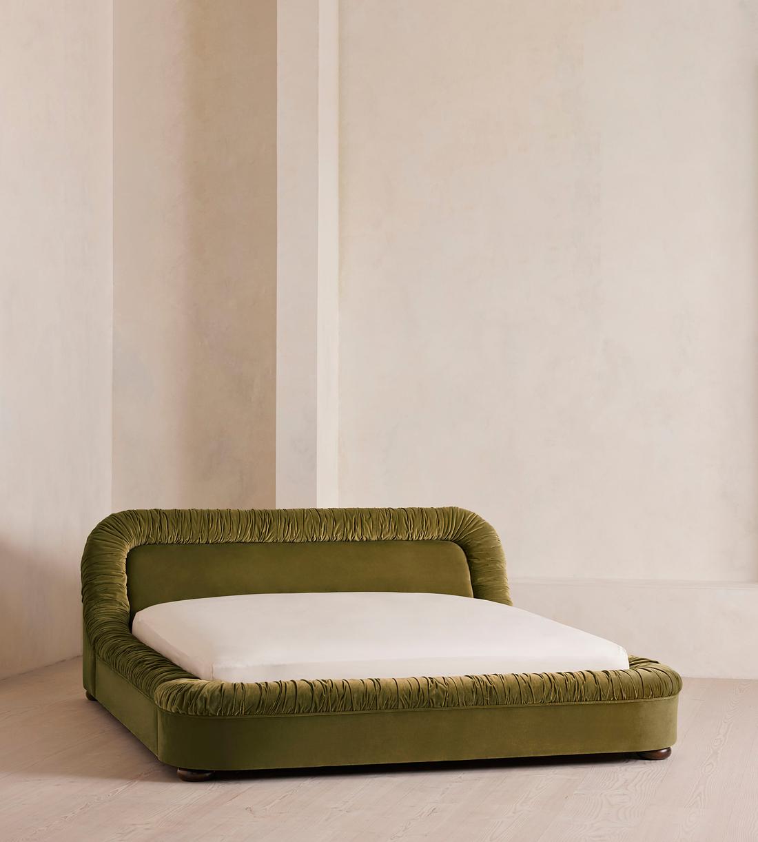 Vara Bed - King - Velvet - Olive - Listing - Image 1