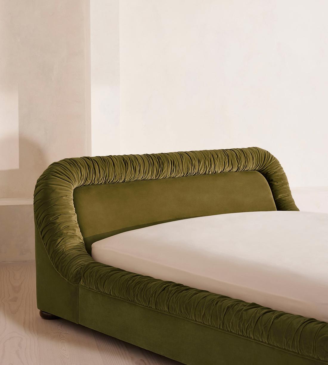 Vara Bed - King - Velvet - Olive - Images - Image 3