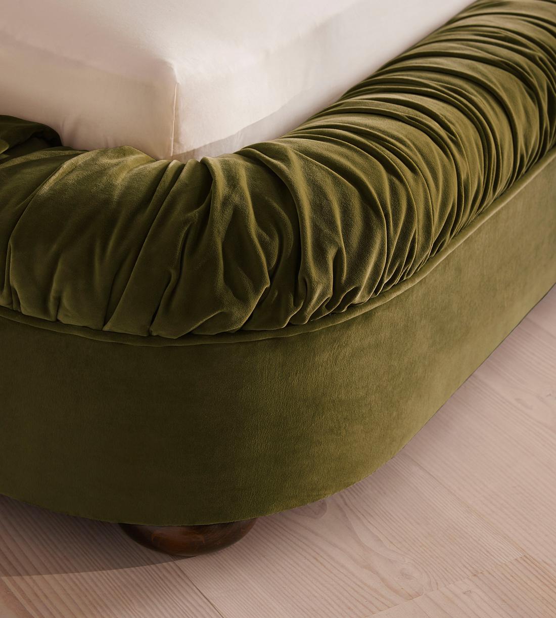 Vara Bed - King - Velvet - Olive - Images - Image 4
