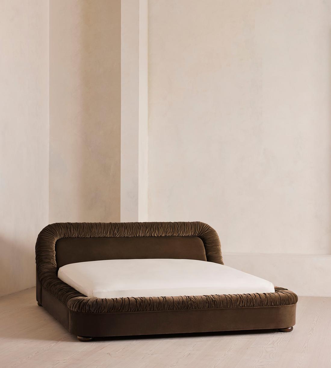 Vara Bed - King - Velvet - Chocolate - Listing - Image 1