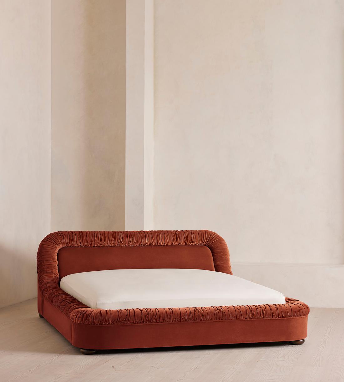 Vara Bed - King - Velvet Rust - Listing - Image 1