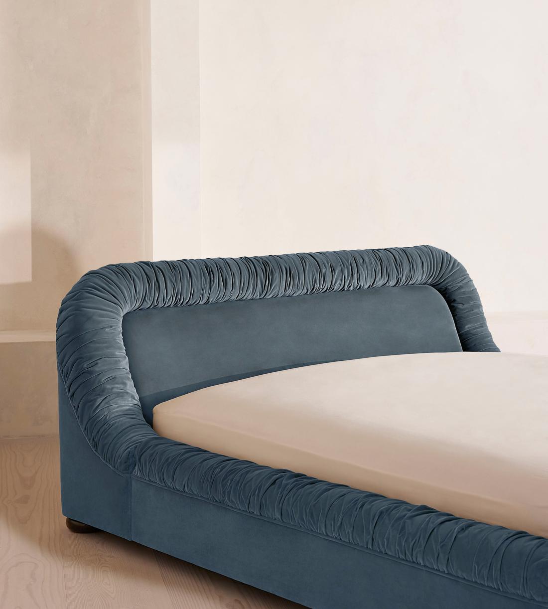Vara Bed - King - Velvet - Grey Blue - Images - Image 3