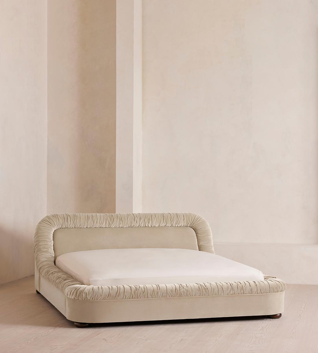 Vara Bed - King - Velvet - Oyster - US - Listing - Image 1