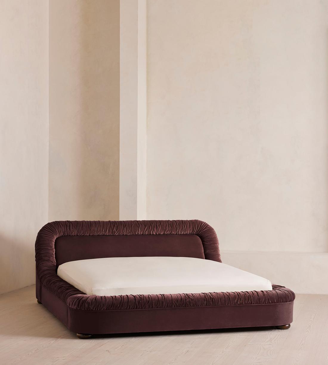 Vara Bed - King - Velvet - Aubergine - UK - Listing - Image 1