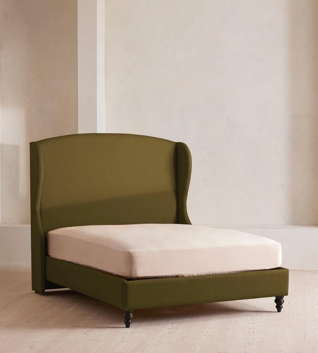 Rivas Bed - King - Linen - Olive - Listing - Image 1