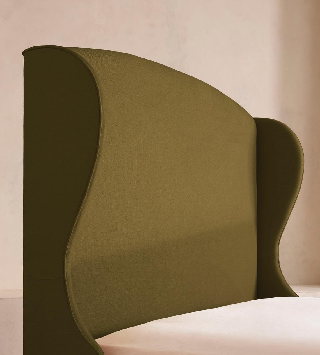 Rivas Bed - King - Linen - Olive - Images - Image 4