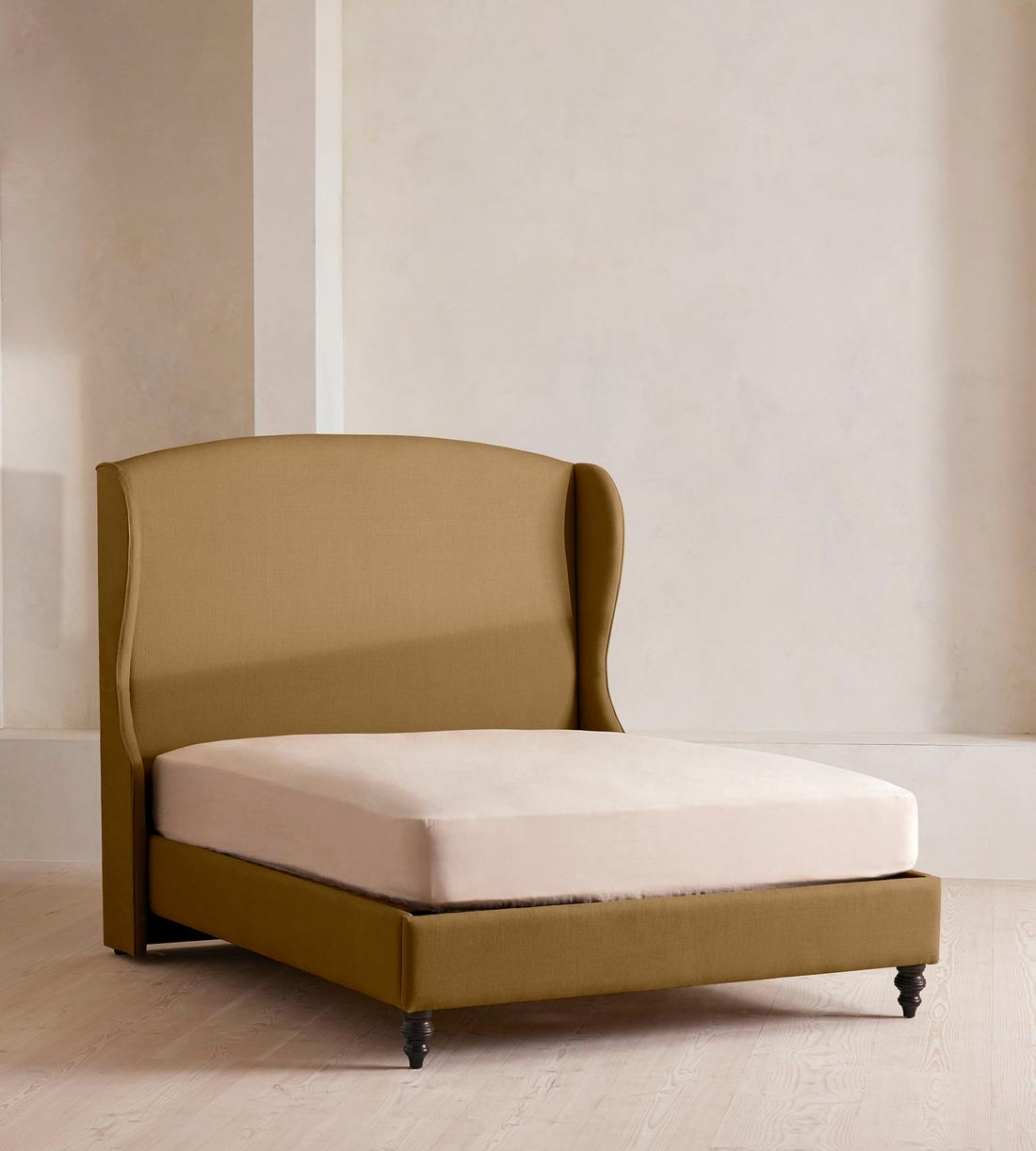 Rivas Bed - King - Linen - Ochre - Listing - Image 1
