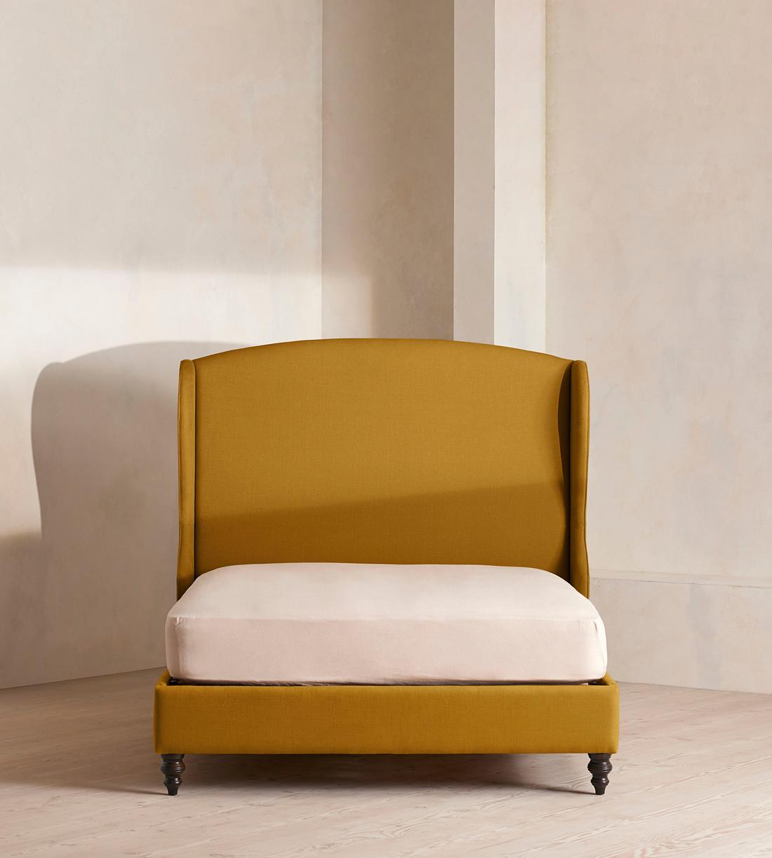 Rivas Bed - King - Linen - Turmeric - UK - Listing - Image 2