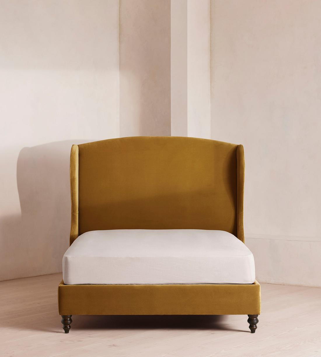 Rivas Bed - King - Velvet - Mustard - Listing - Image 2