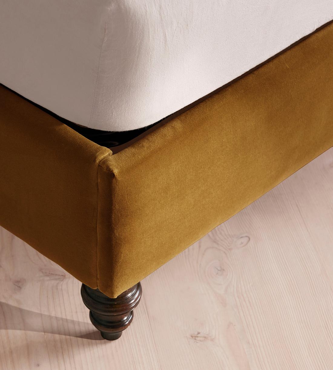 Rivas Bed - King - Velvet - Mustard - Images - Image 3