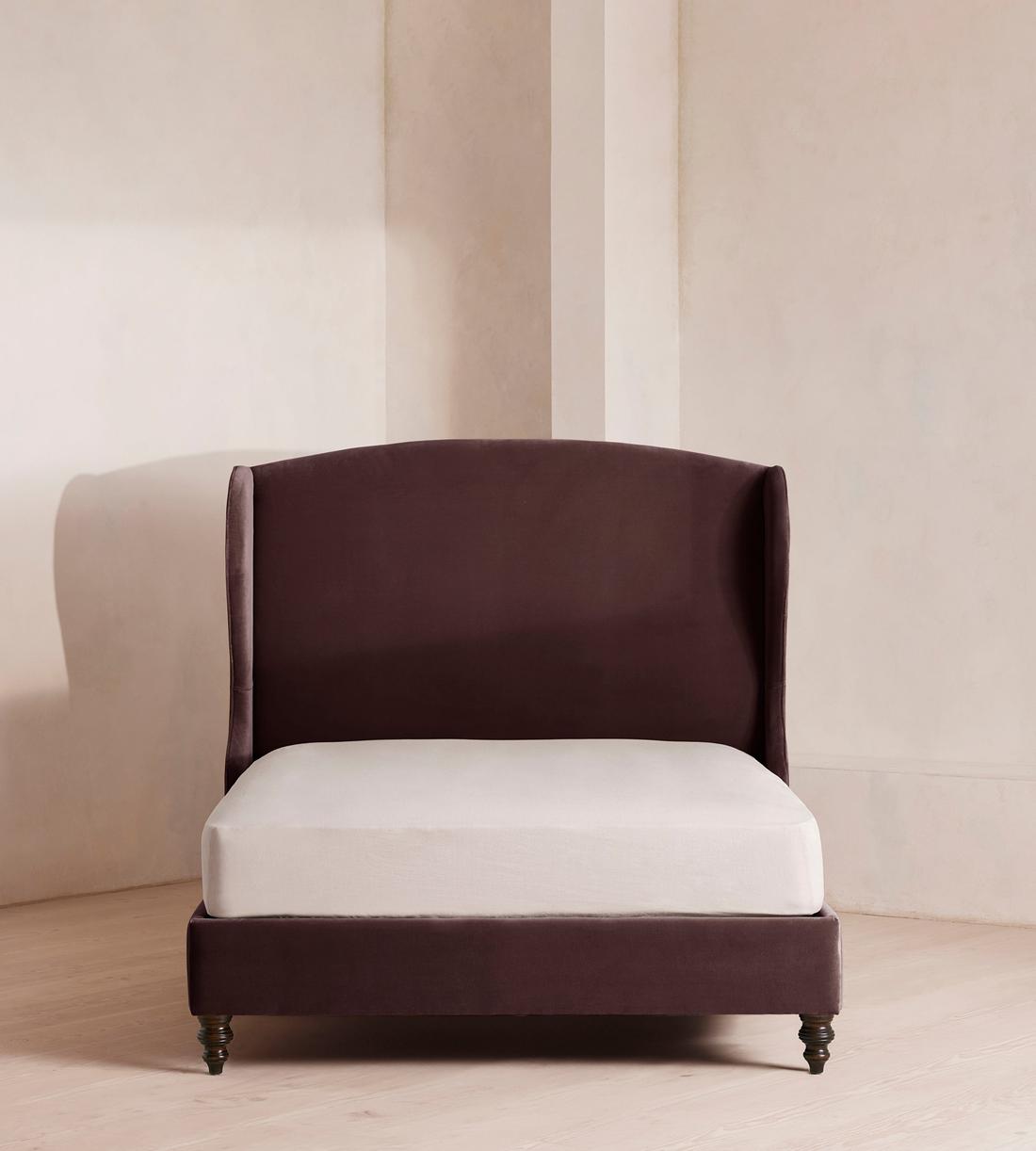 Rivas Bed - King - Velvet - Aubergine - UK - Listing - Image 2