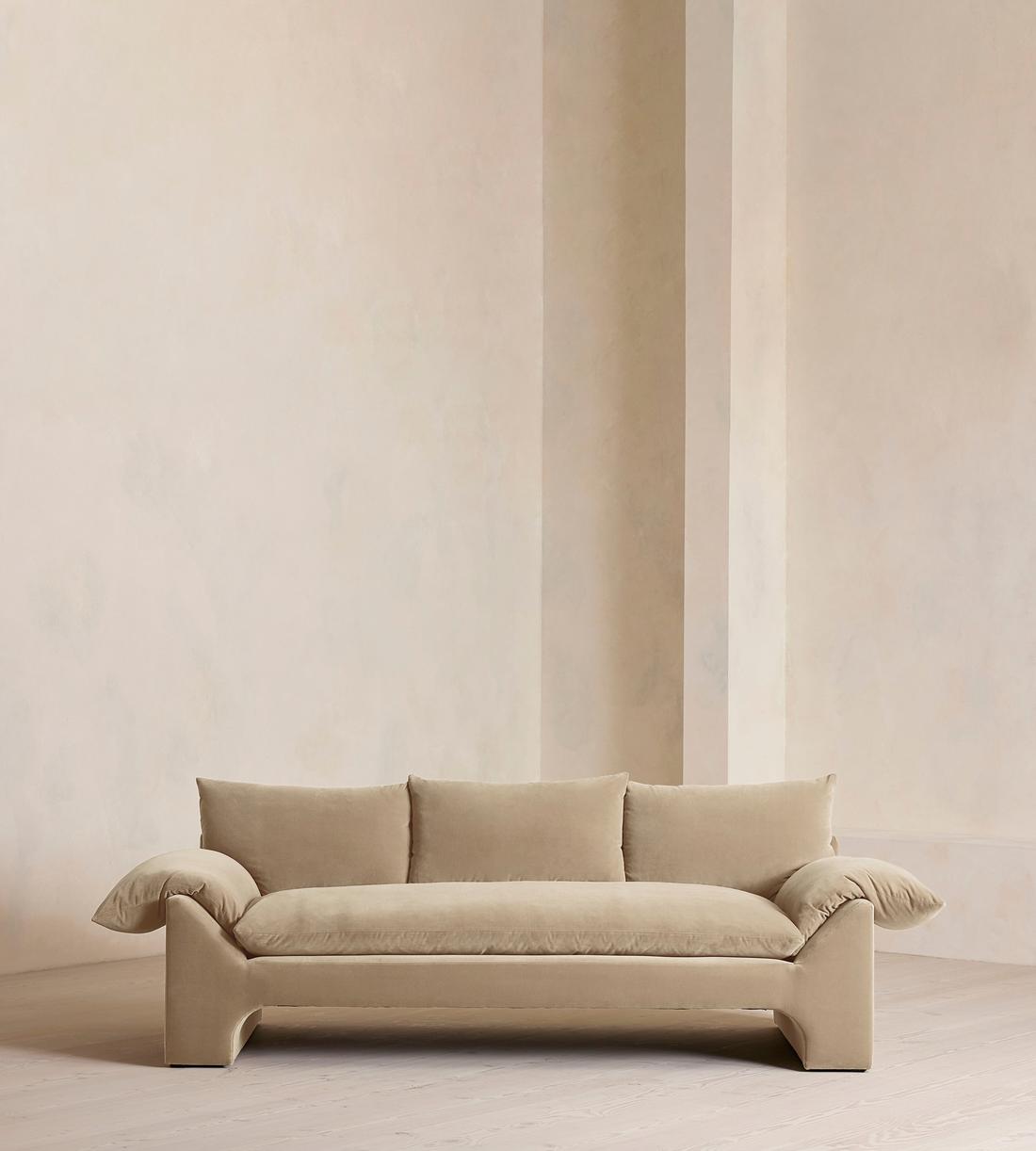 Wyatt Three Seater Sofa - Velvet - Oyster - UK - Listing - Image 1