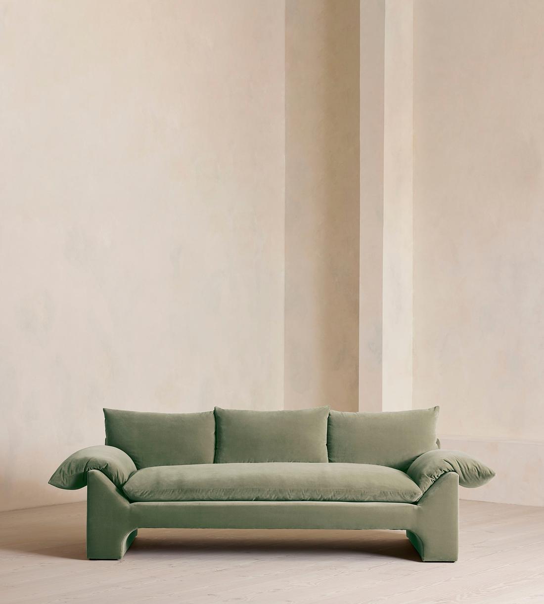 Wyatt Three Seater Sofa - Velvet - Seafoam - UK - Listing - Image 1