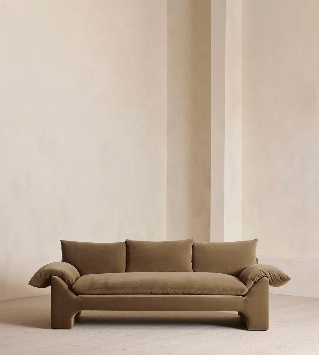 Wyatt Three Seater Sofa - Velvet - Truffle - UK - Listing - Image 1