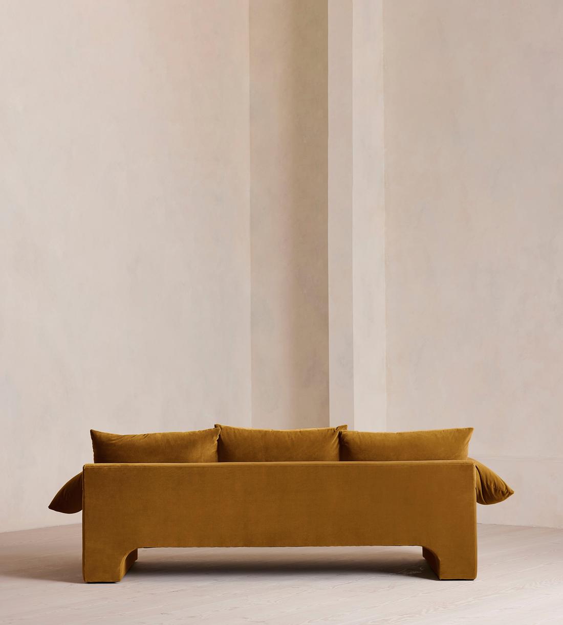 Wyatt Three Seater Sofa - Velvet - Mustard - Images - Image 4