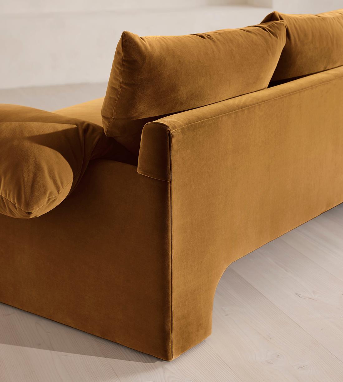 Wyatt Three Seater Sofa - Velvet - Mustard - Images - Image 6