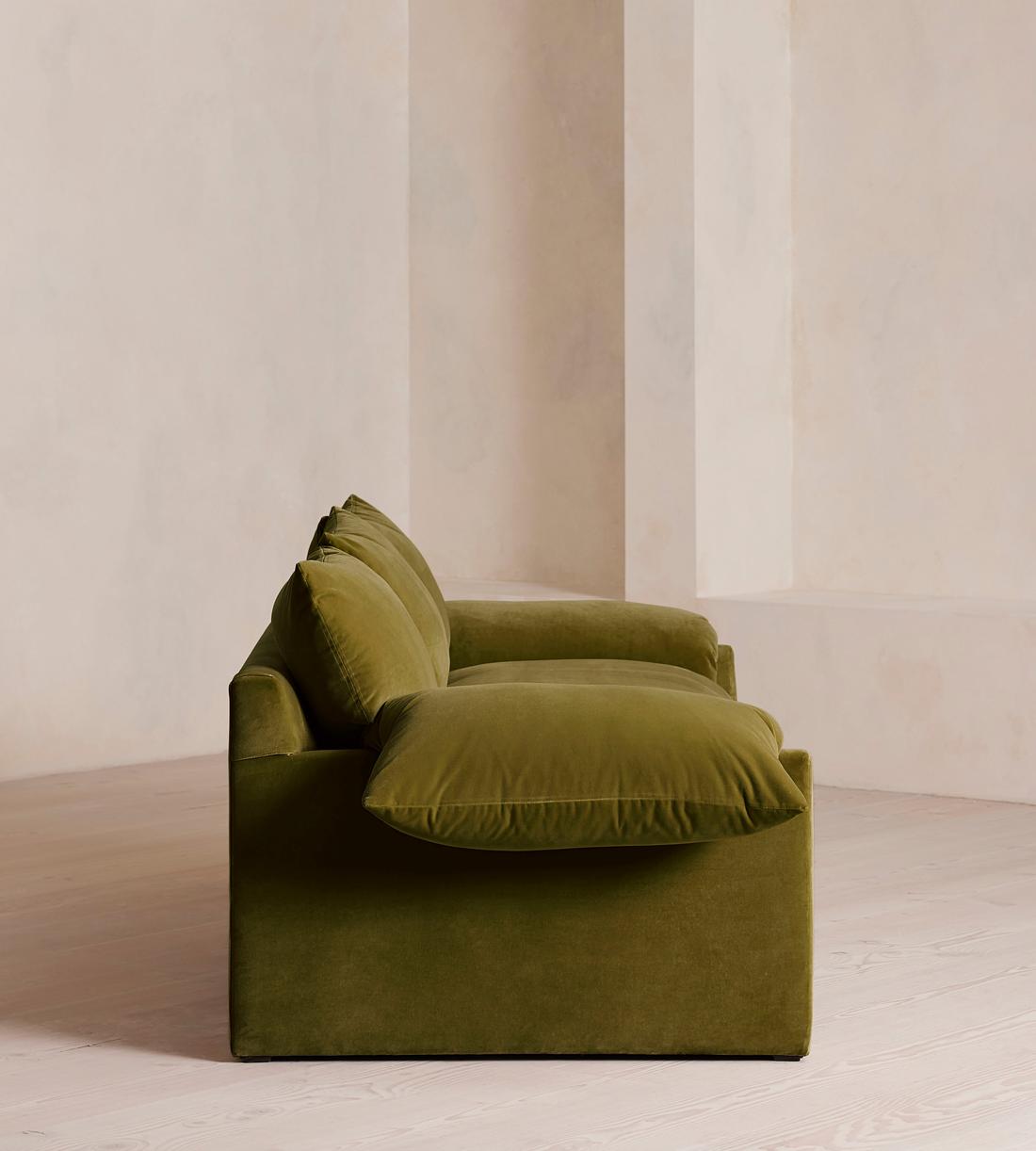 Wyatt Three Seater Sofa - Velvet - Olive - Images - Image 3
