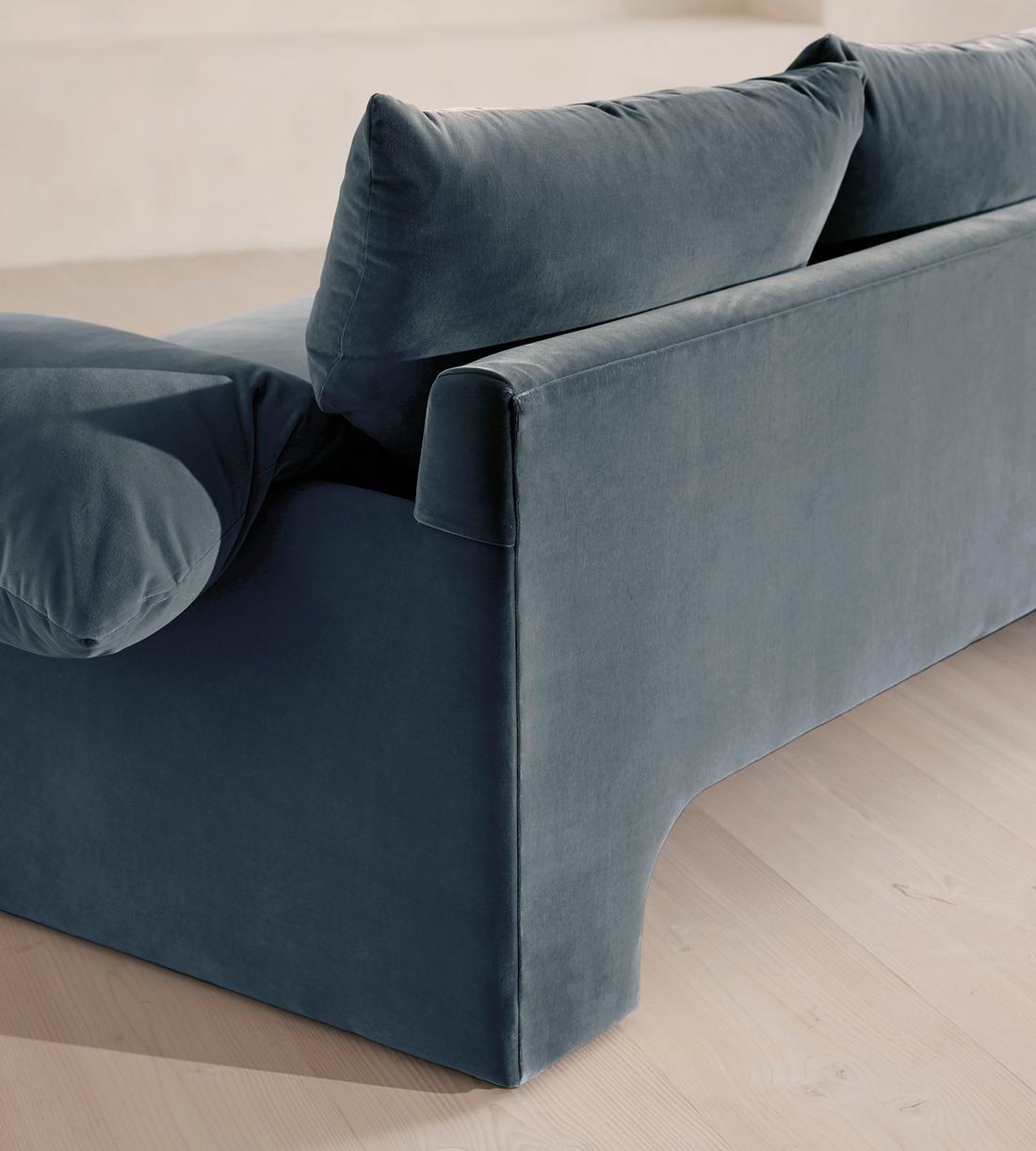 Wyatt Three Seater Sofa - Velvet - Grey Blue - Images - Image 5