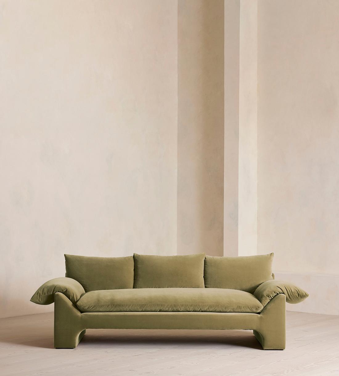 Wyatt Three Seater Sofa - Velvet - Lichen - Listing - Image 2