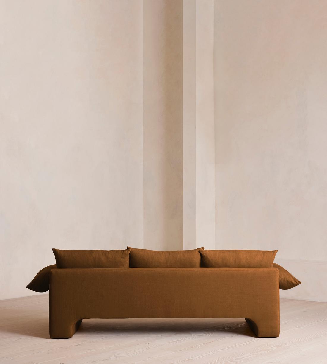 Wyatt Three Seater Sofa - Linen - Terracotta - UK - Images - Image 4