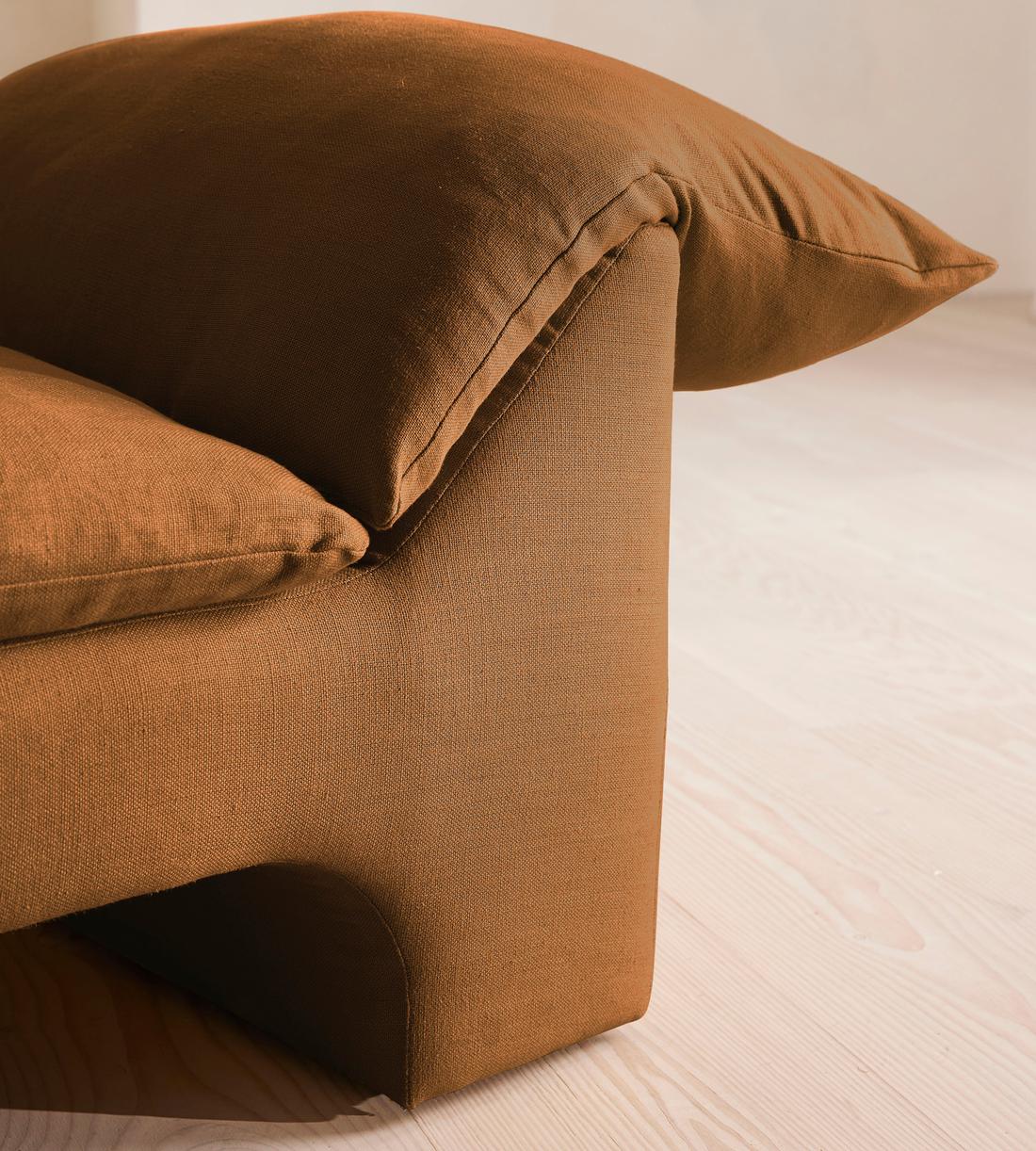 Wyatt Three Seater Sofa - Linen - Terracotta - UK - Images - Image 5
