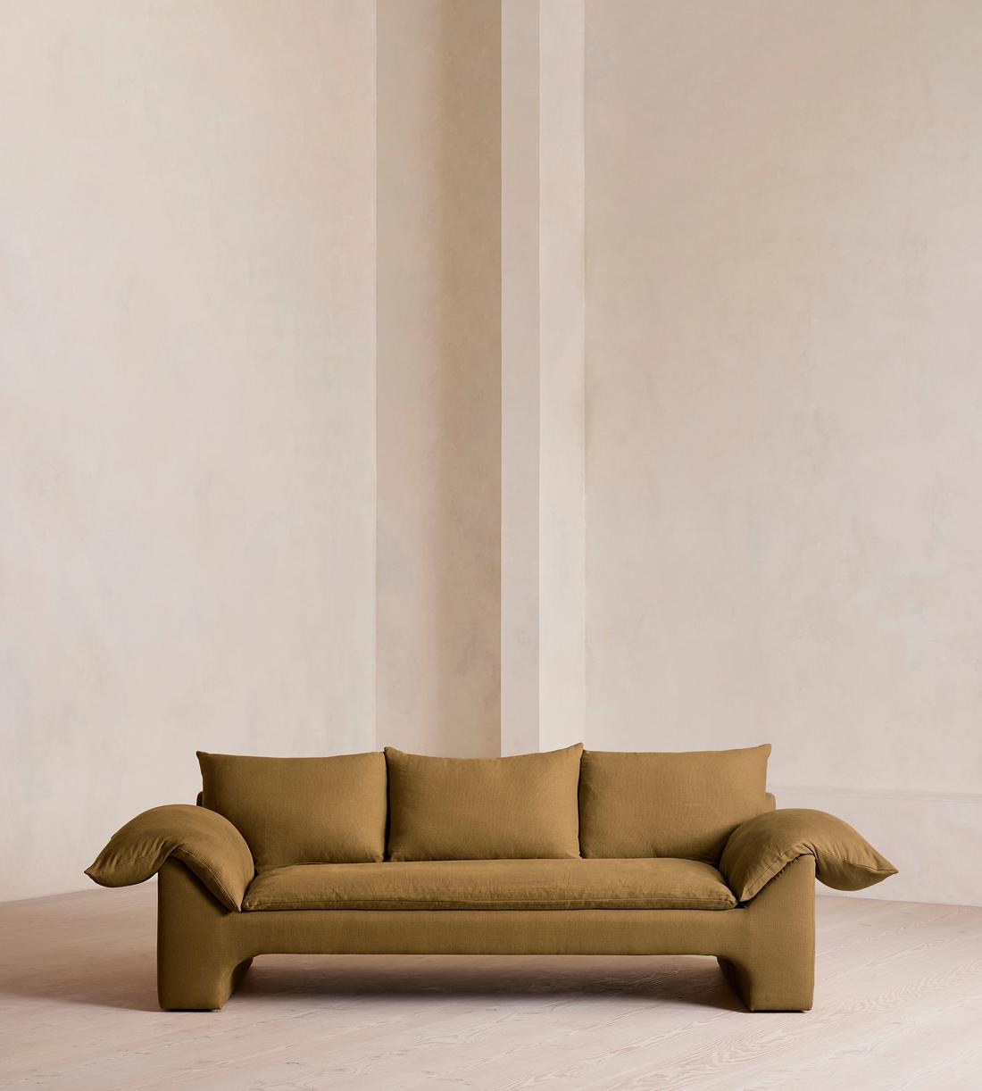 Wyatt Three Seater Sofa - Linen - Ochre - Listing - Image 1