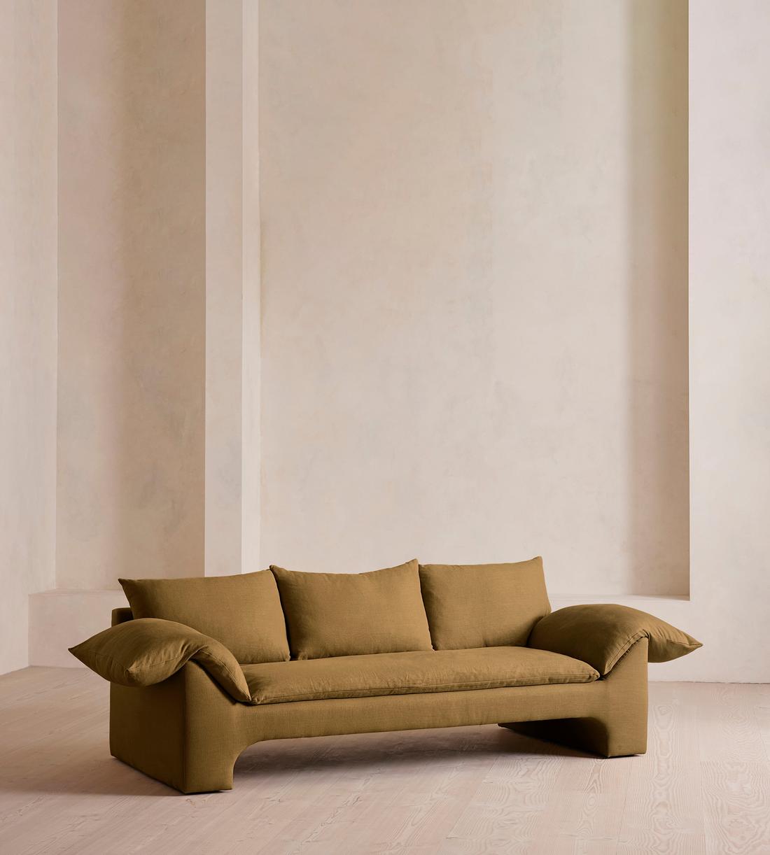 Wyatt Three Seater Sofa - Linen - Ochre - Listing - Image 2