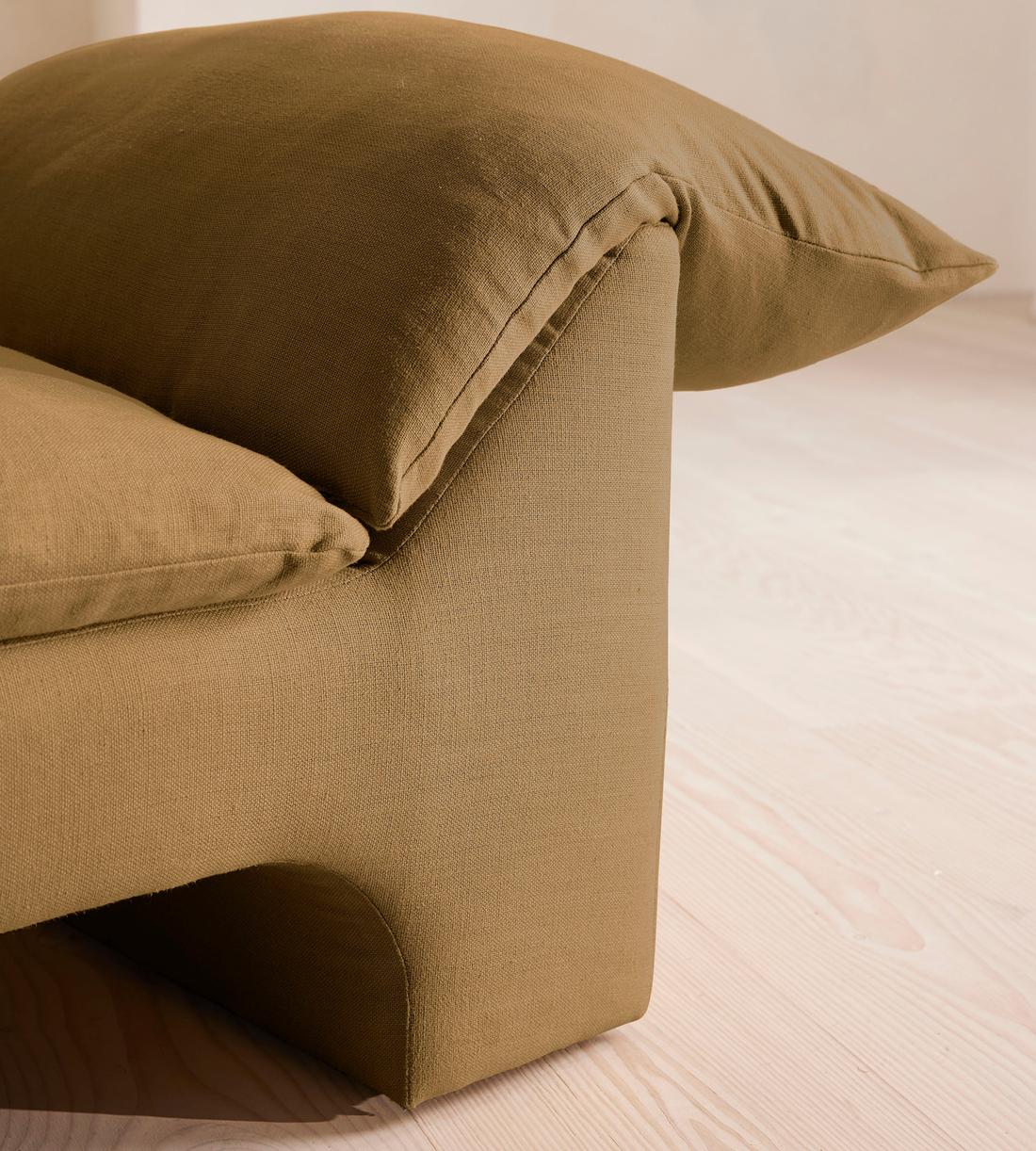 Wyatt Three Seater Sofa - Linen - Ochre - Images - Image 5