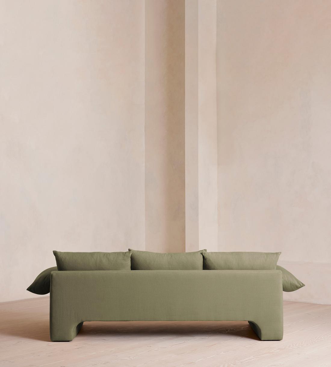 Wyatt Three Seater Sofa - Linen - Sage - Images - Image 4