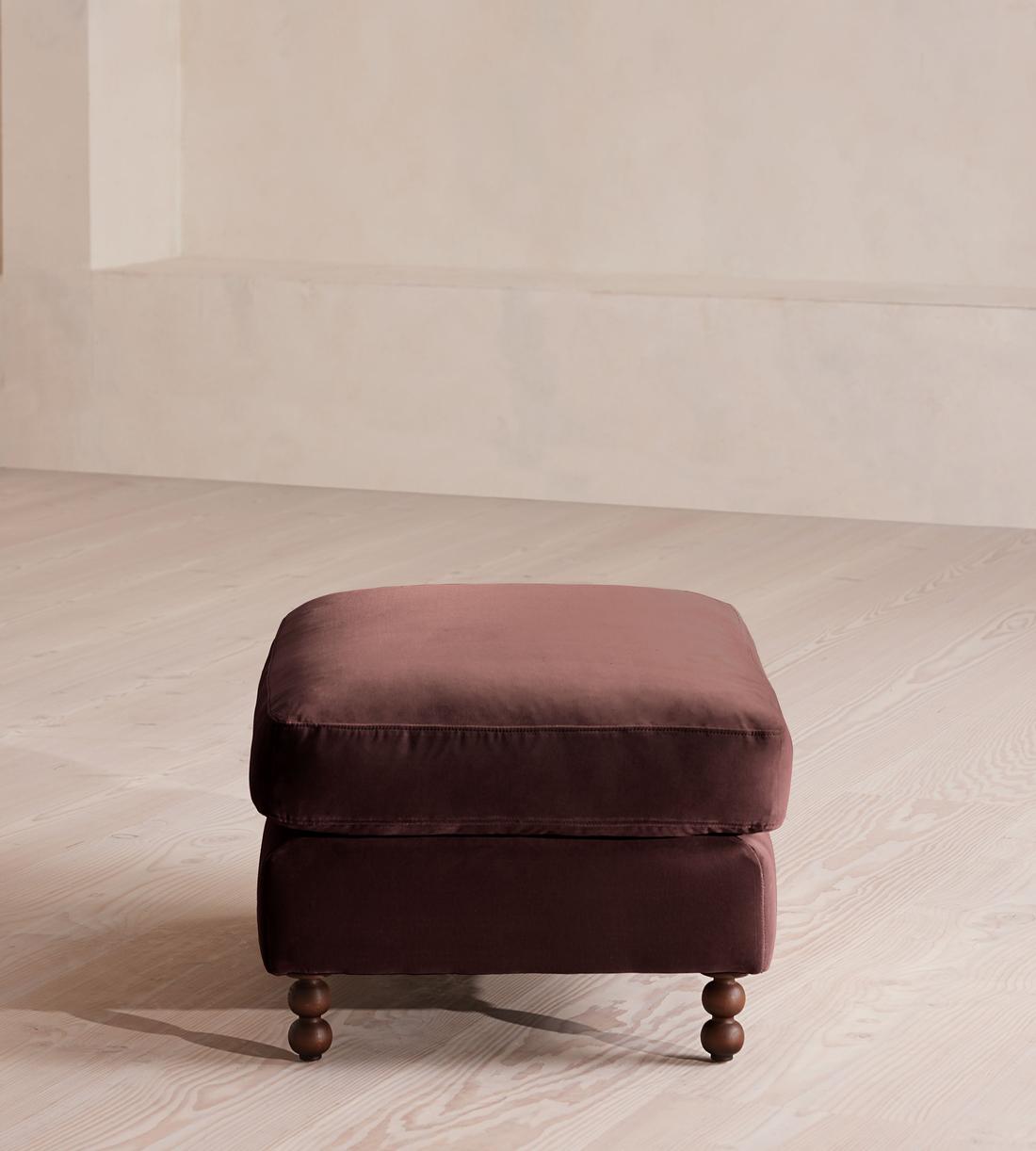 Audrey Rectangle Ottoman - Velvet - Aubergine - UK - Images - Image 3