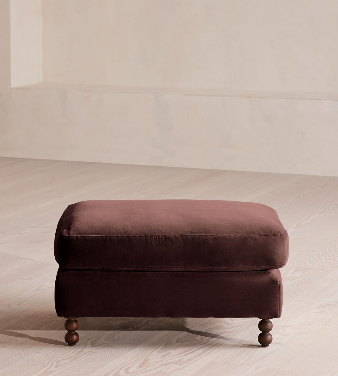 Audrey Rectangle Ottoman - Velvet - Aubergine - US - Listing - Image 2