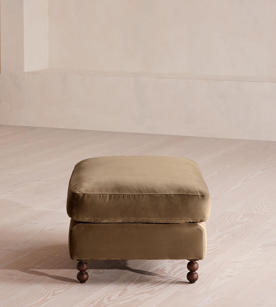 Audrey Rectangle Ottoman - Velvet - Truffle - UK - Images - Image 3