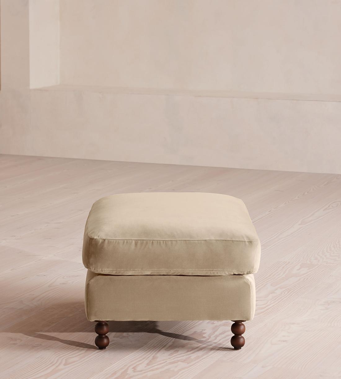Audrey Rectangle Ottoman - Velvet - Oyster - UK - Images - Image 3