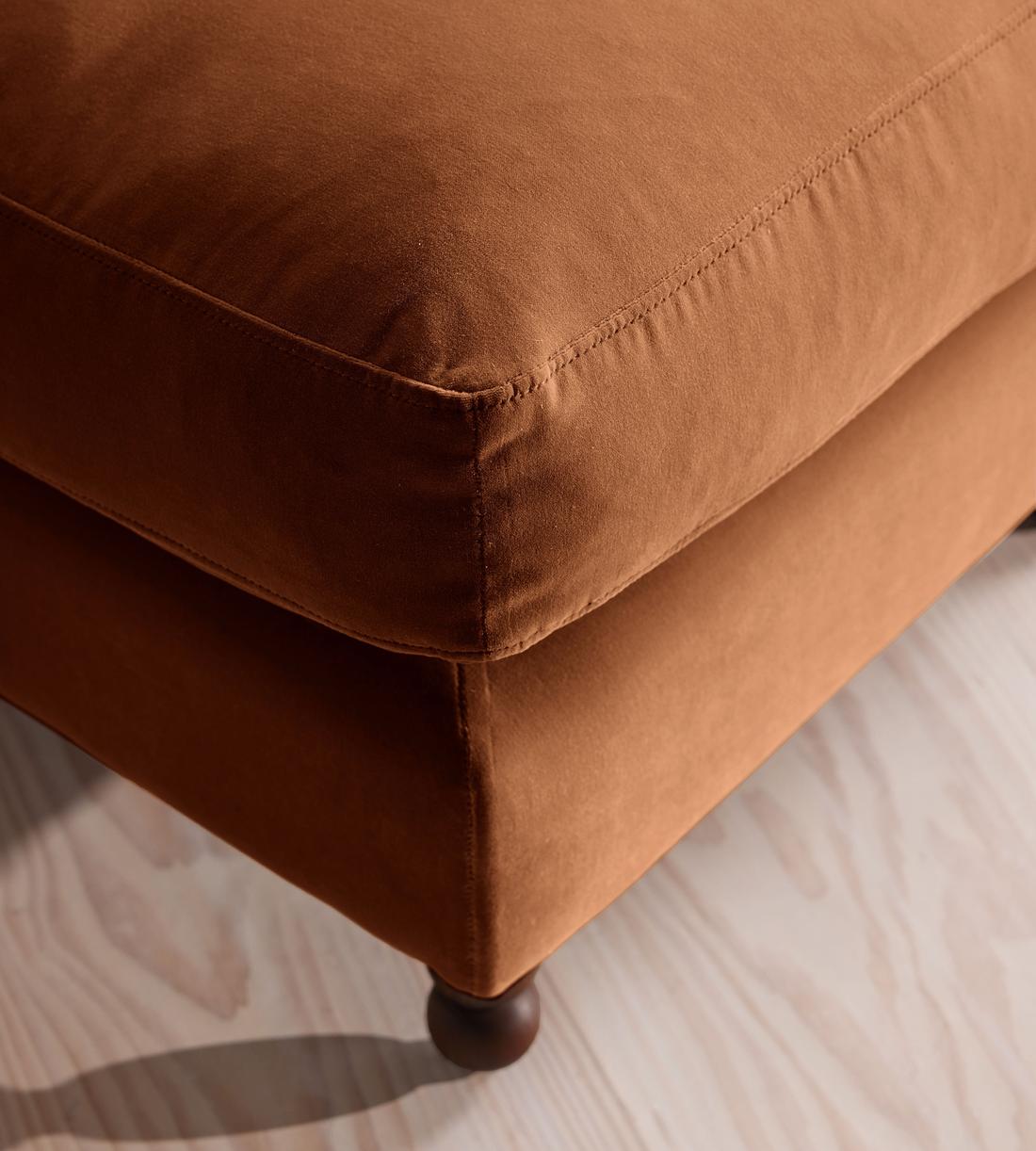 Audrey Rectangle Ottoman - Velvet - Cinnamon - US - Images - Image 4