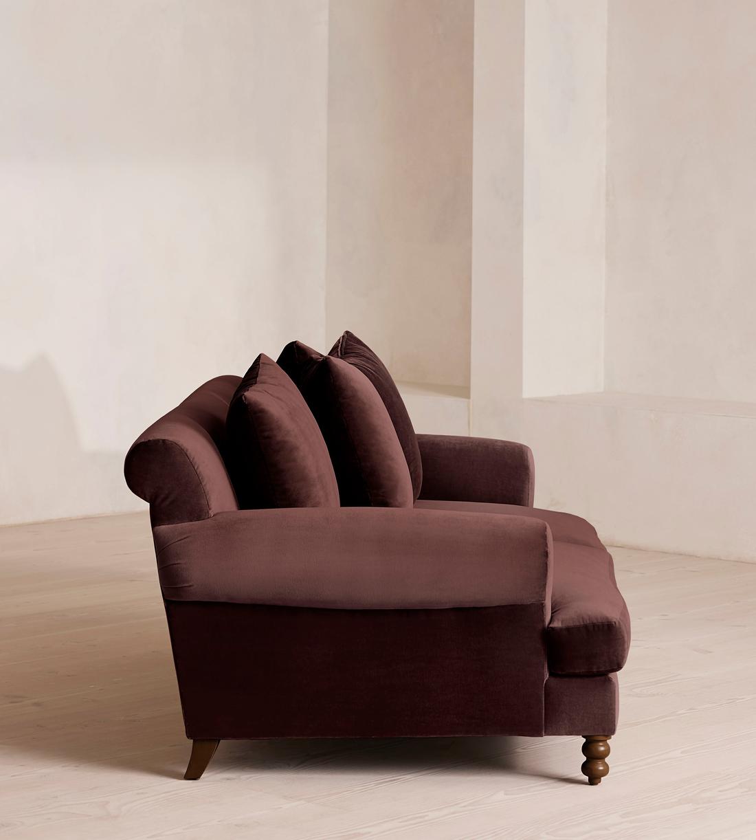 Audrey Two Seater Sofa - Velvet - Aubergine - UK - Images - Image 3