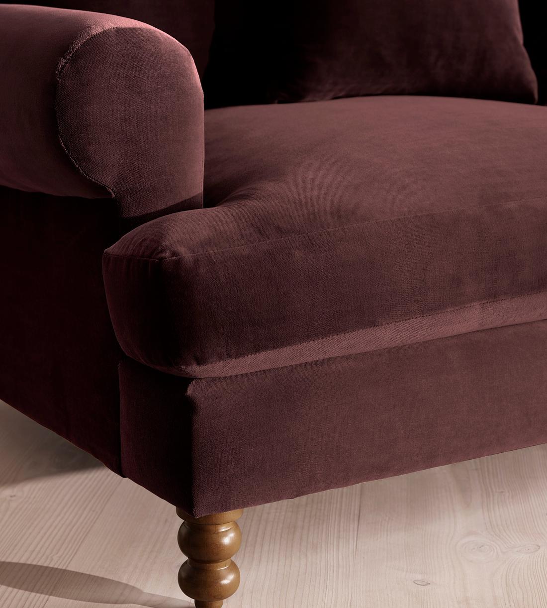 Audrey Two Seater Sofa - Velvet - Aubergine - UK - Images - Image 5